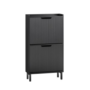 SoBuy Schuhkipper mit 2 Klappen Schuhschrank Schmal für Diele Flur FSR177-SCH