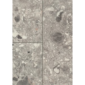 Egger Aqua-Laminat ELF021 Triestino Terrazzo Grau, Kingsize-Format. Robuster Laminatboden in Steinoptik.