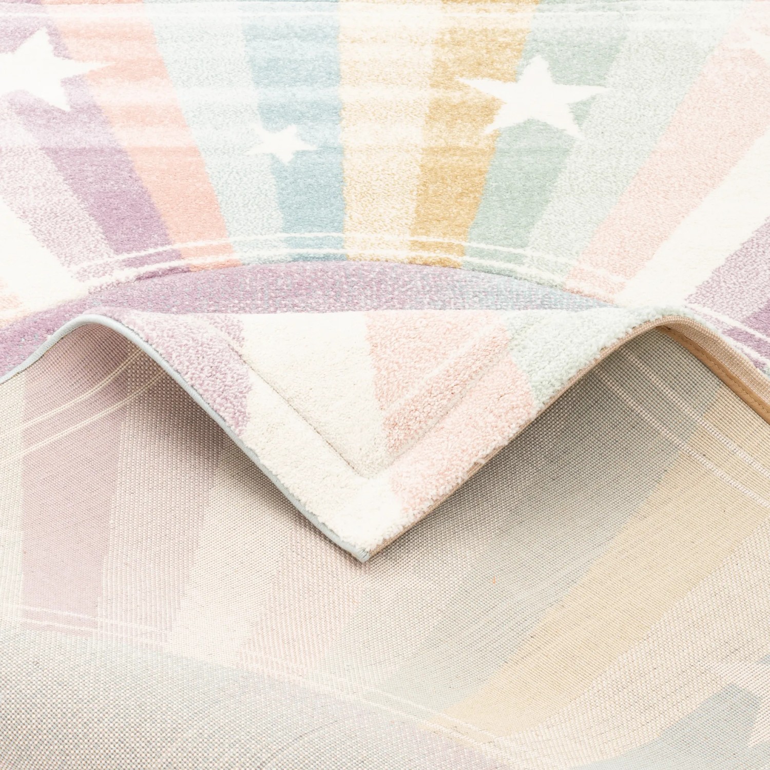 Bunter Kinderteppich mit Sternenmuster, Maui Kids Rainbow Star, 120x170 cm.