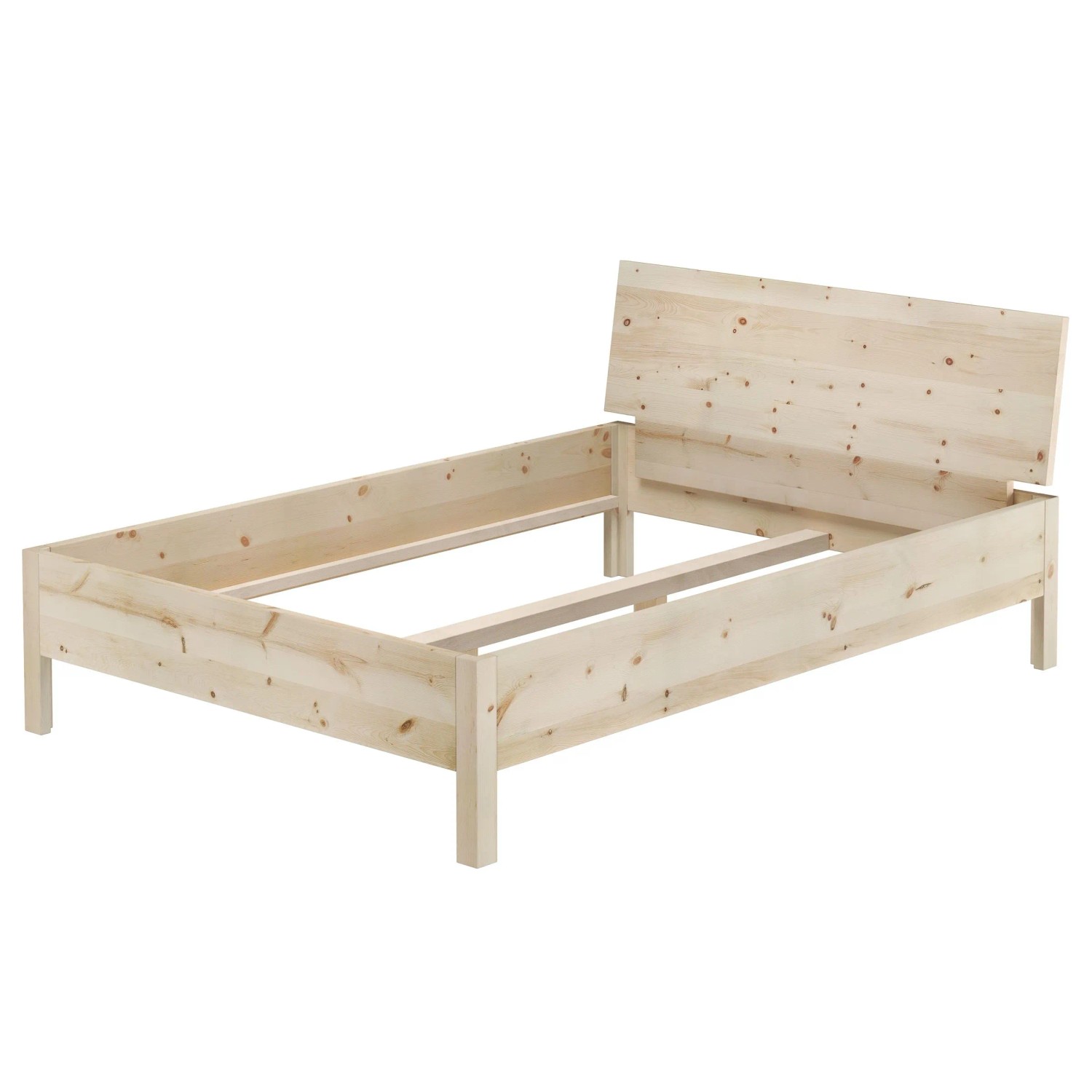 Erst-Holz Massivholzbett 140 x 200 cm Echtholzbett Doppelbett  Zirbe Metallfrei Modell 95 ohne Zubehör