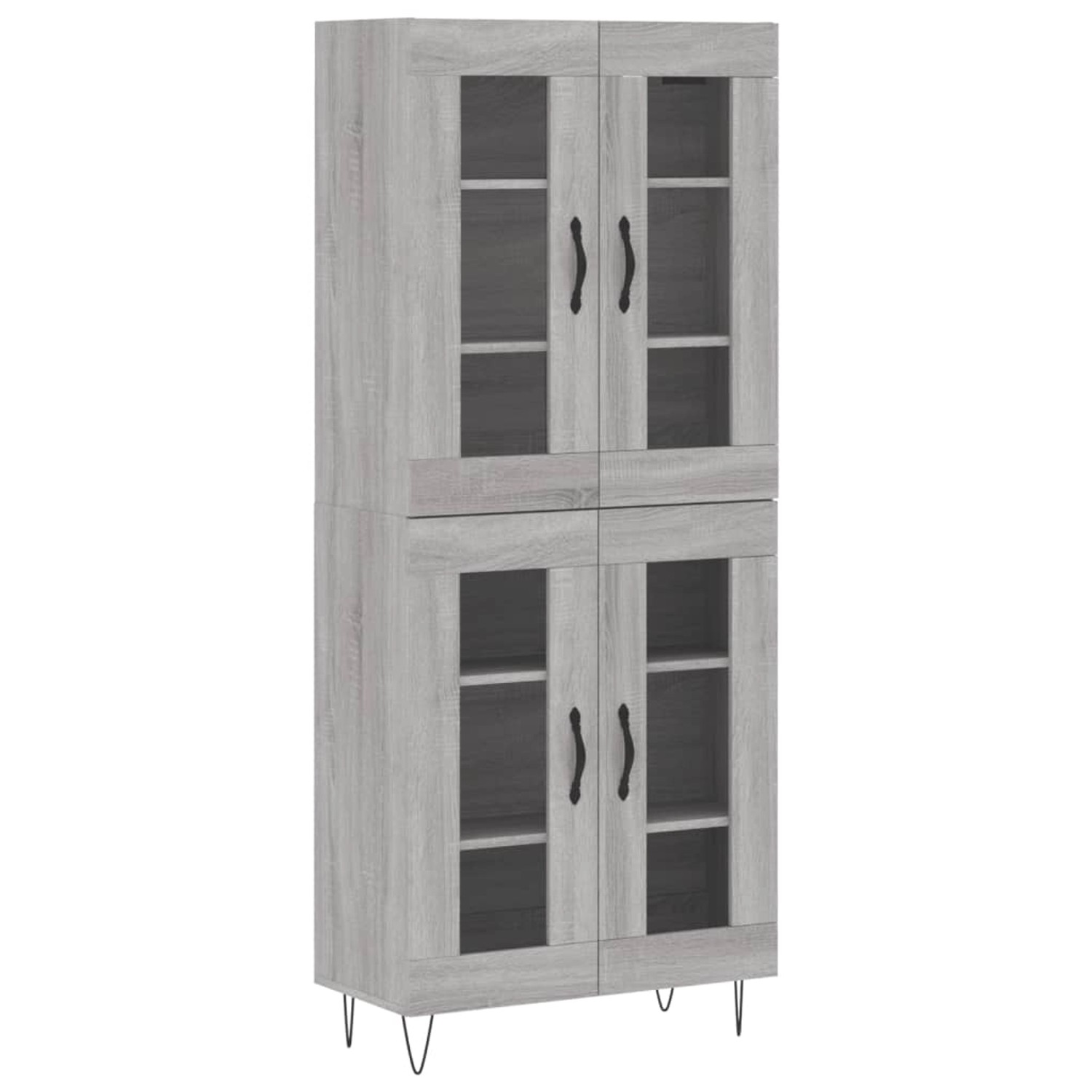vidaXL Highboard Grau Sonoma 69,5x34x180 cm Holzwerkstoff 3198311