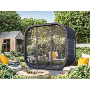 Fjordholz Fass-Sauna Modell Luxe-2 Premium Black Edition