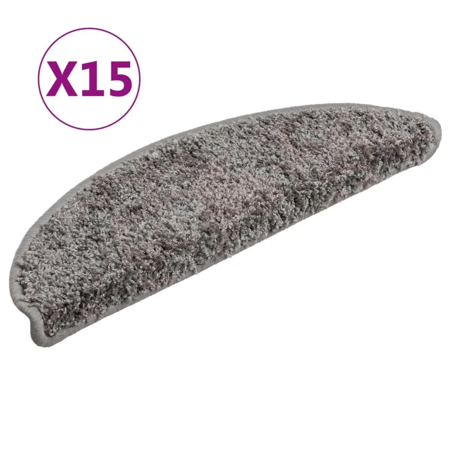Graue VidaXL Treppenmatte (15er-Set) aus PP-Material, schützt Stufen und reduziert Rutschgefahr.