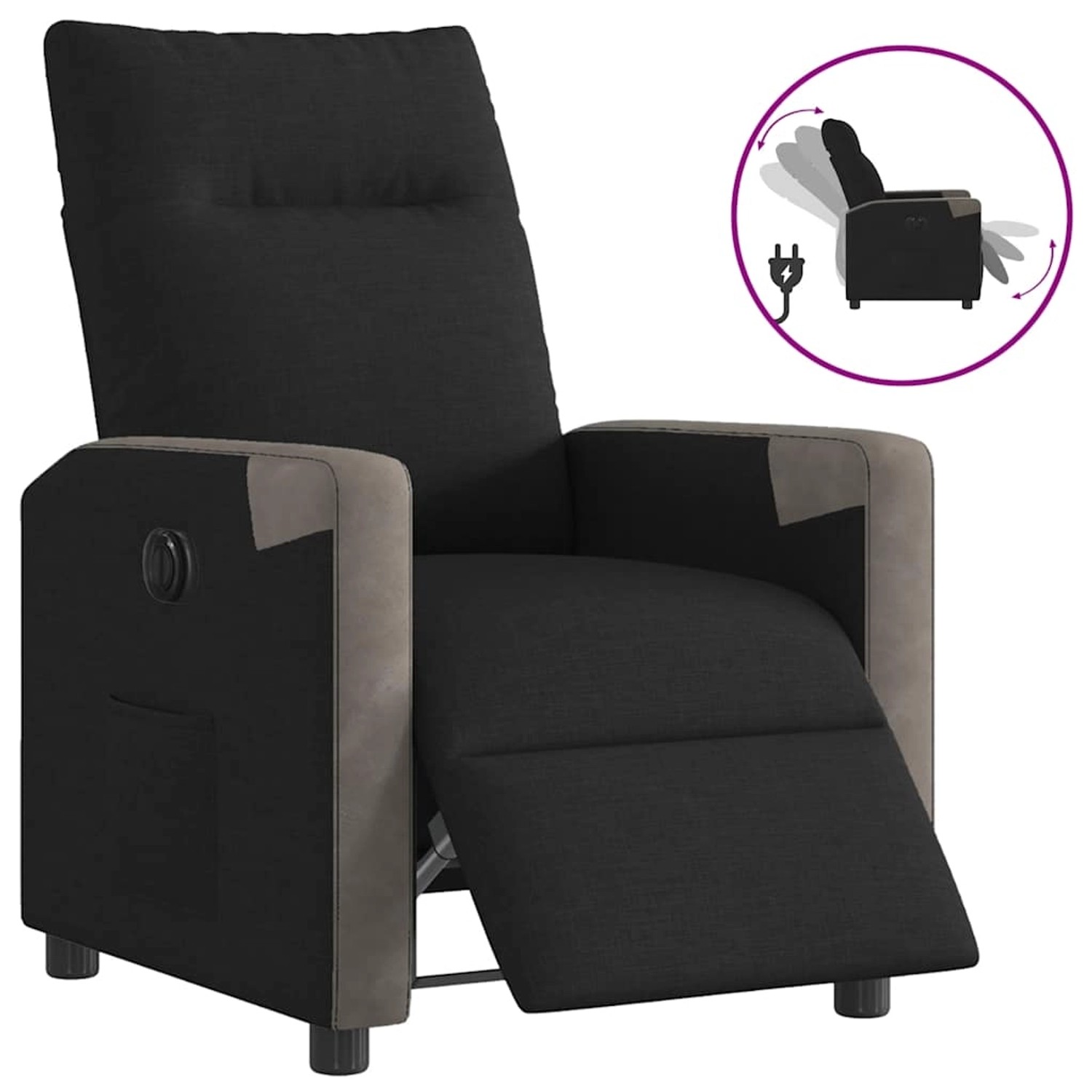 vidaXL Relaxsessel Elektrisch Schwarz Stoff 3324082 günstig online kaufen