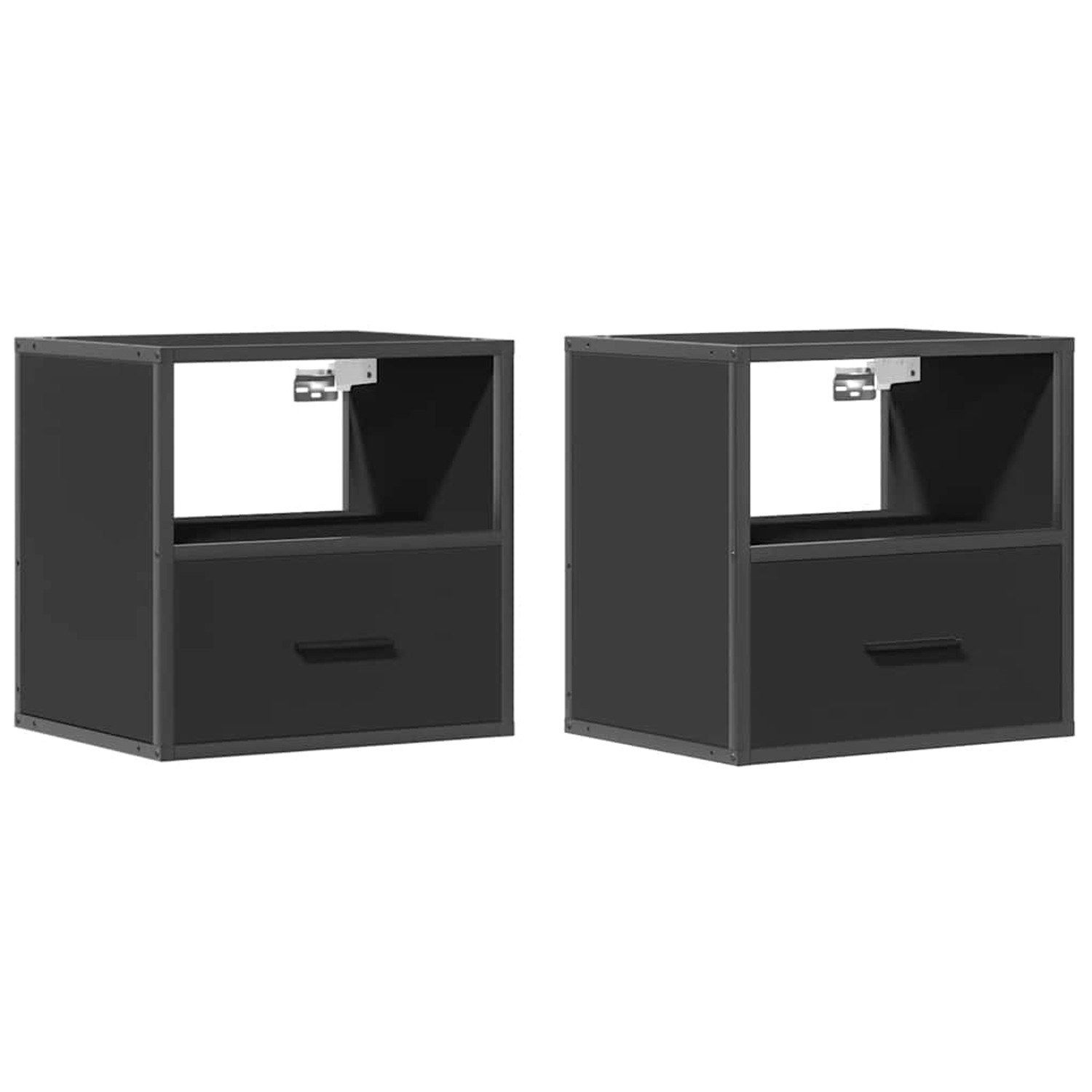 vidaXL Wand-Nachttische 2 Stk, Schwarz 40x31x39,5 cm 848735 günstig online kaufen