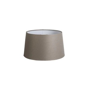 QAZQA Leinenschirm Taupe Rund Abgeschrägt 35 30 18