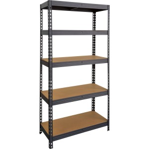 OBI Metall-Schwerlast-Steckregal, pulverbeschichtet, 5 MDF-Böden, 180x90x40 cm. Robust für Lager.
