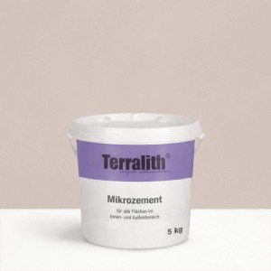 Terralith Mikrozement Fix & Fertig, 5kg Eimer. Designspachtelmasse für Innen- & Außenbereich.