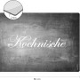 Myspotti Mini-Spritzschutzplatte Kochnische, 59x41cm, graue Küchenrückwand mit Schriftzug.