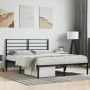 Schwarzes Metall Bettgestell (120x200 cm) mit Kopfteil von vidaXL. Modernes Design für Schlafzimmer.
