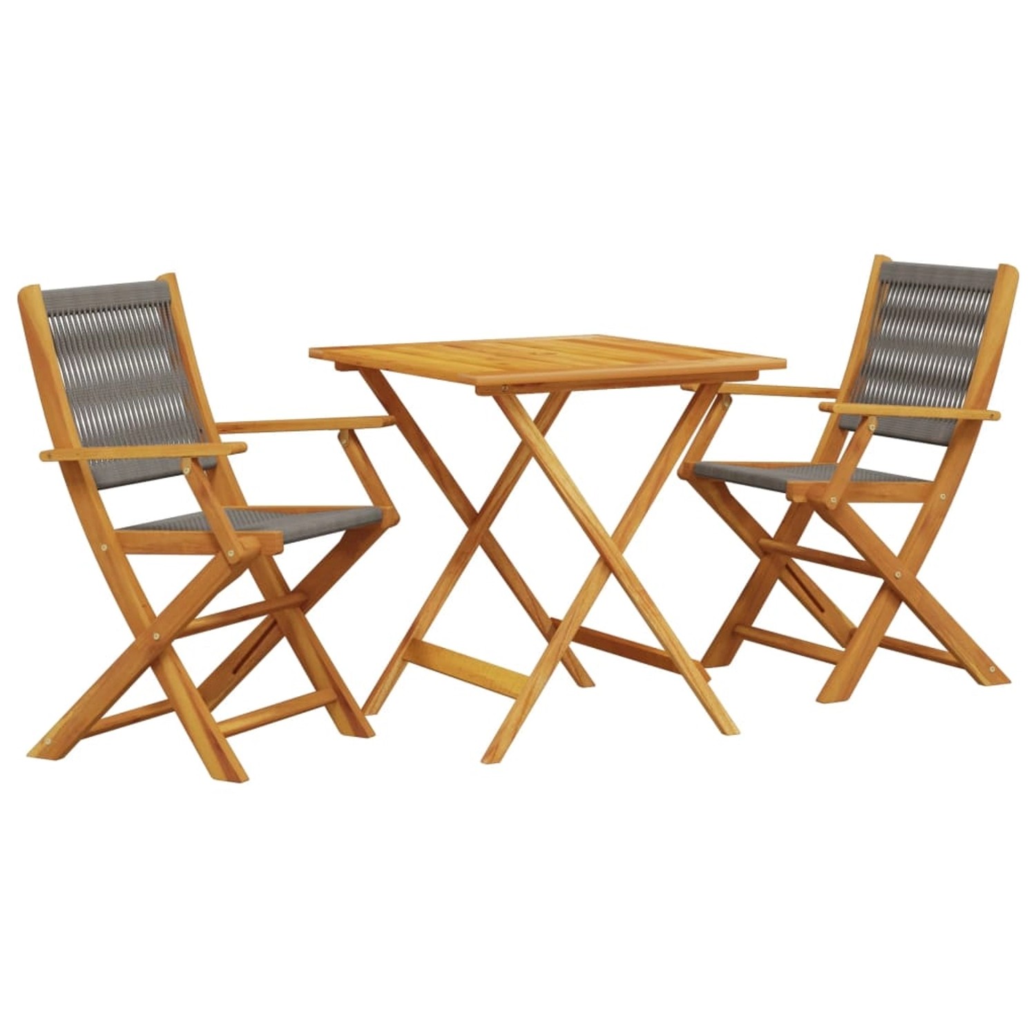 Thumbnail - vidaXL 3-tlg Bistro-Set Grau Polypropylen und Massivholz Modell 6