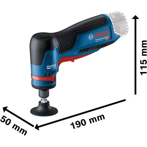 Bosch Professional Akku-Geradschleifer GWG 12 V-50 S in L-Boxx, blau/schwarz, mit Schleifscheibe.