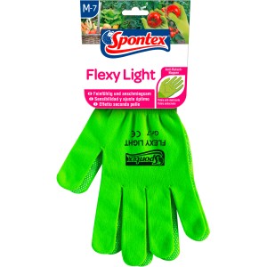 Spontex Flexy Light Handschuhe Gr. 7, grüne Haushaltshandschuhe mit Anti-Rutsch-Noppen.