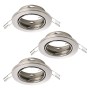 3er Set Eglo Agulo 1 Einbauspot, Nickel matt, Ø 8,5cm. LED Spot für Wohnräume.