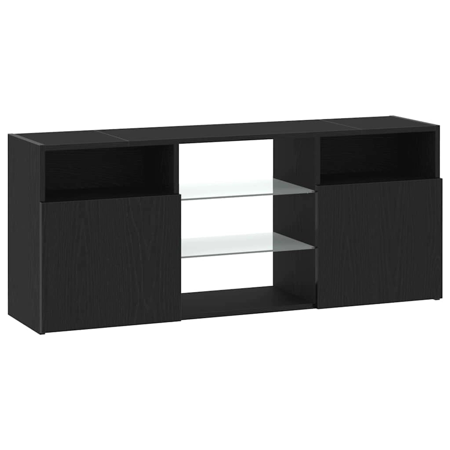 vidaXL TV-Schrank mit LED-Leuchten Schwarz Eichen-Optik 120x30x50 cm 862035 günstig online kaufen