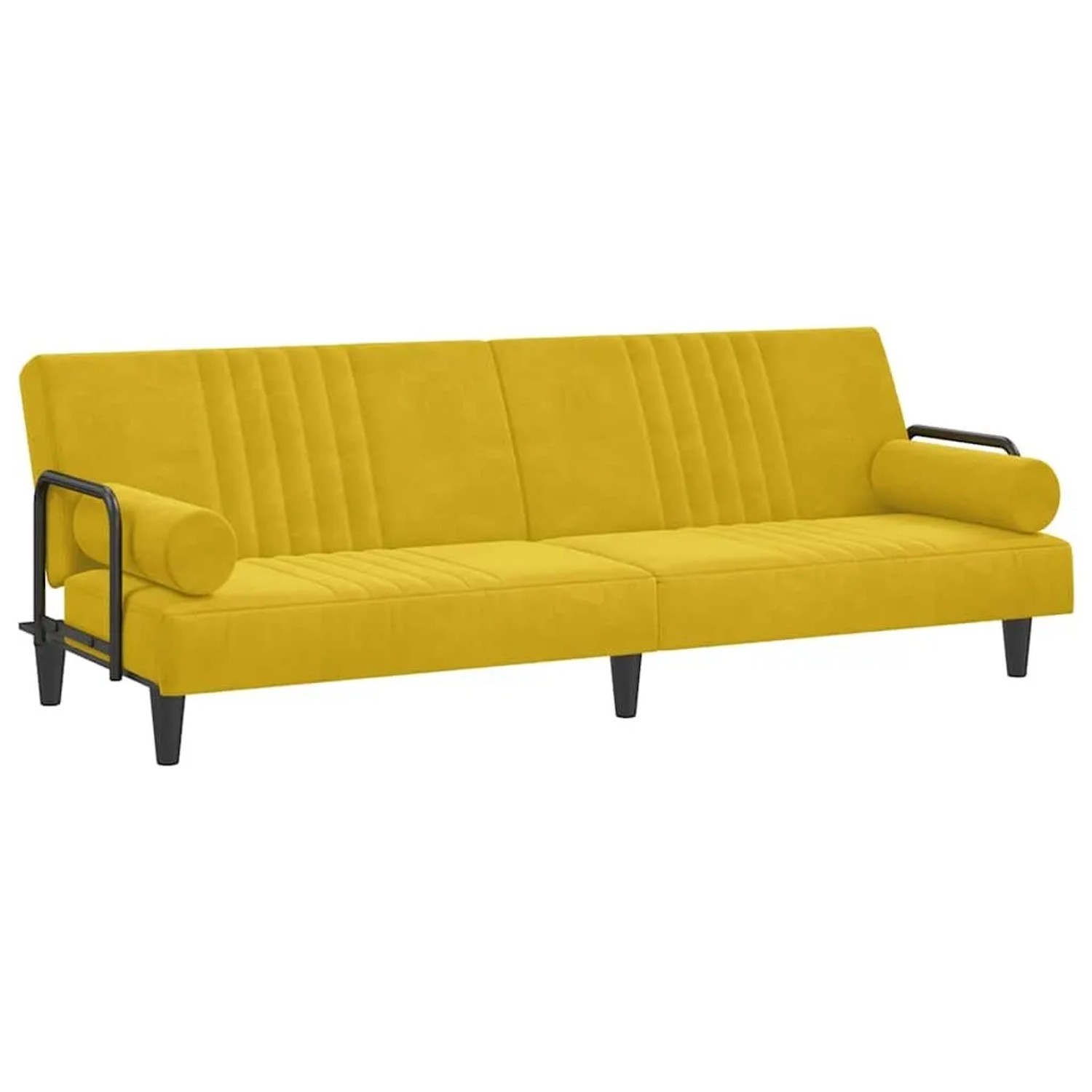 vidaXL Schlafsofa mit Armlehnen Gelb Samt 351899