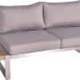 Garden Pleasure Lounge-Eckgruppe Aurea, 2-Sitzer, grau-braun mit Aluminiumgestell und Holzablage.