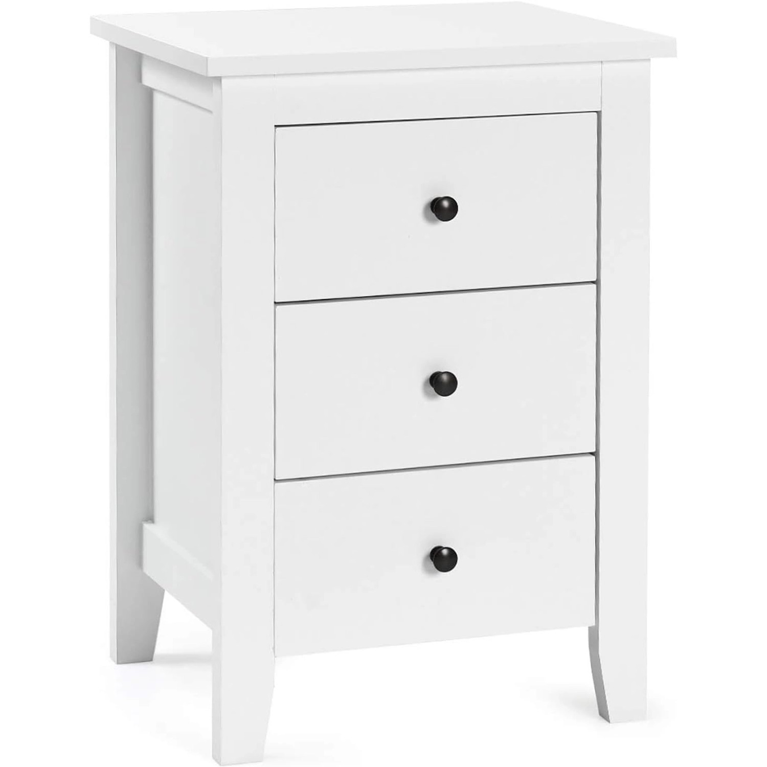 Costway Nachttisch mit 3 Schubladen 46 x 37 x 65 cm Weiß günstig online kaufen