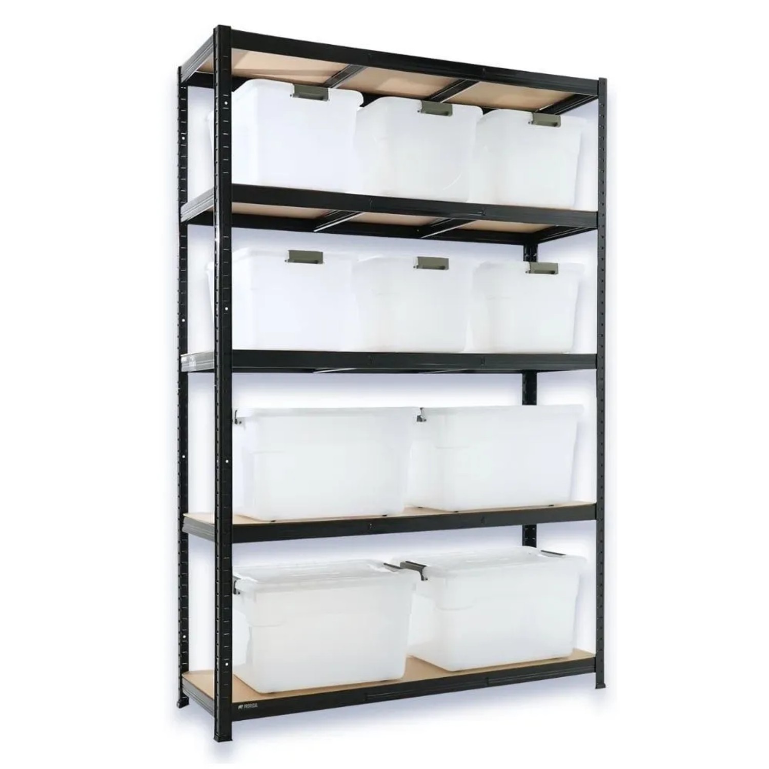 PROREGAL Schwerlastregal RAGNAR 180x120x40cm inkl. 10x Aufbewahrungsbox 30 & 45 Liter 5 MDF-Platten-Ebenen Fachlast 175kg Regal mit Boxen Aufbewahrung