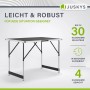 Juskys Multifunktionstisch 3er Set, höhenverstellbar und klappbar, ideal für Camping und Flohmärkte.
