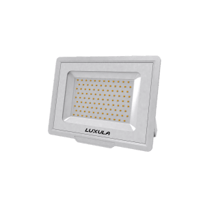 Weißer LUXULA LED Fluter 50W, 5000lm, 4000K, neutralweiß, IP65 Außenstrahler für Wand-, Decken- oder Bodenmontage.