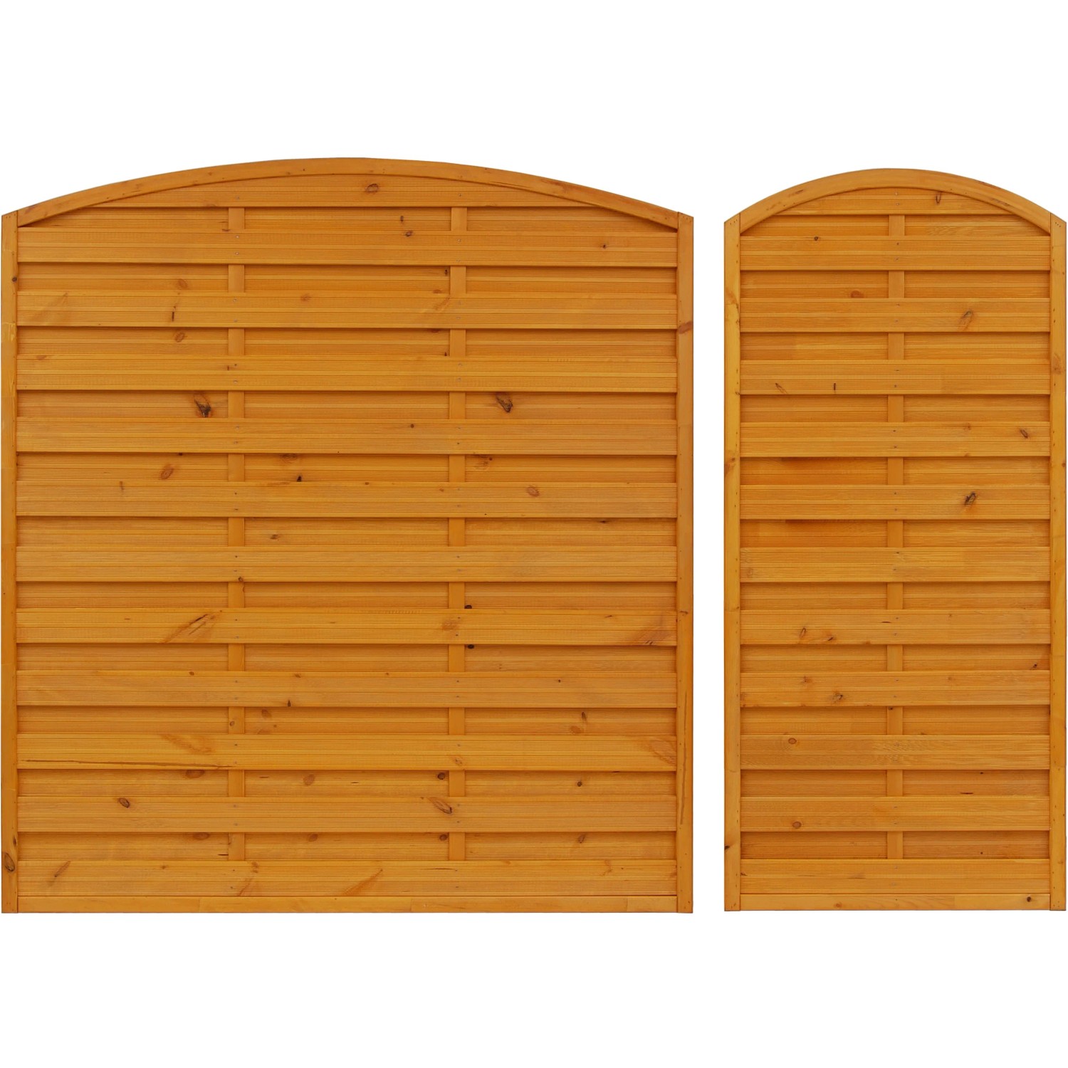 Sichtschutzzaun Element München, Pinie, 180x180cm, geriffelte Bretter, blickdicht.