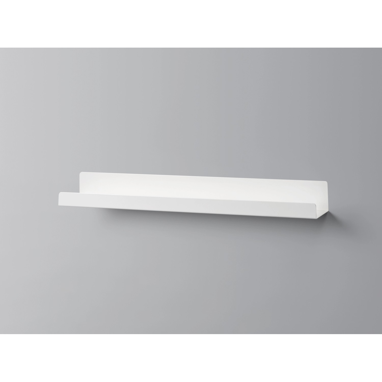 Schwarzes Metall-Wandregal Bix, 80x9x6 cm, zur Wandmontage für Deko und Bilder.