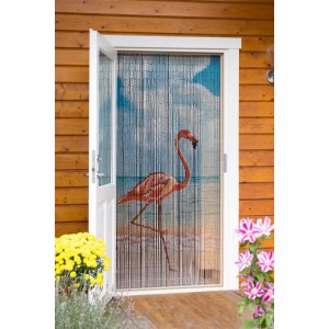 Türvorhang Flamingo (90x200cm) aus Bambus, ideal als Deko oder Raumteiler.
