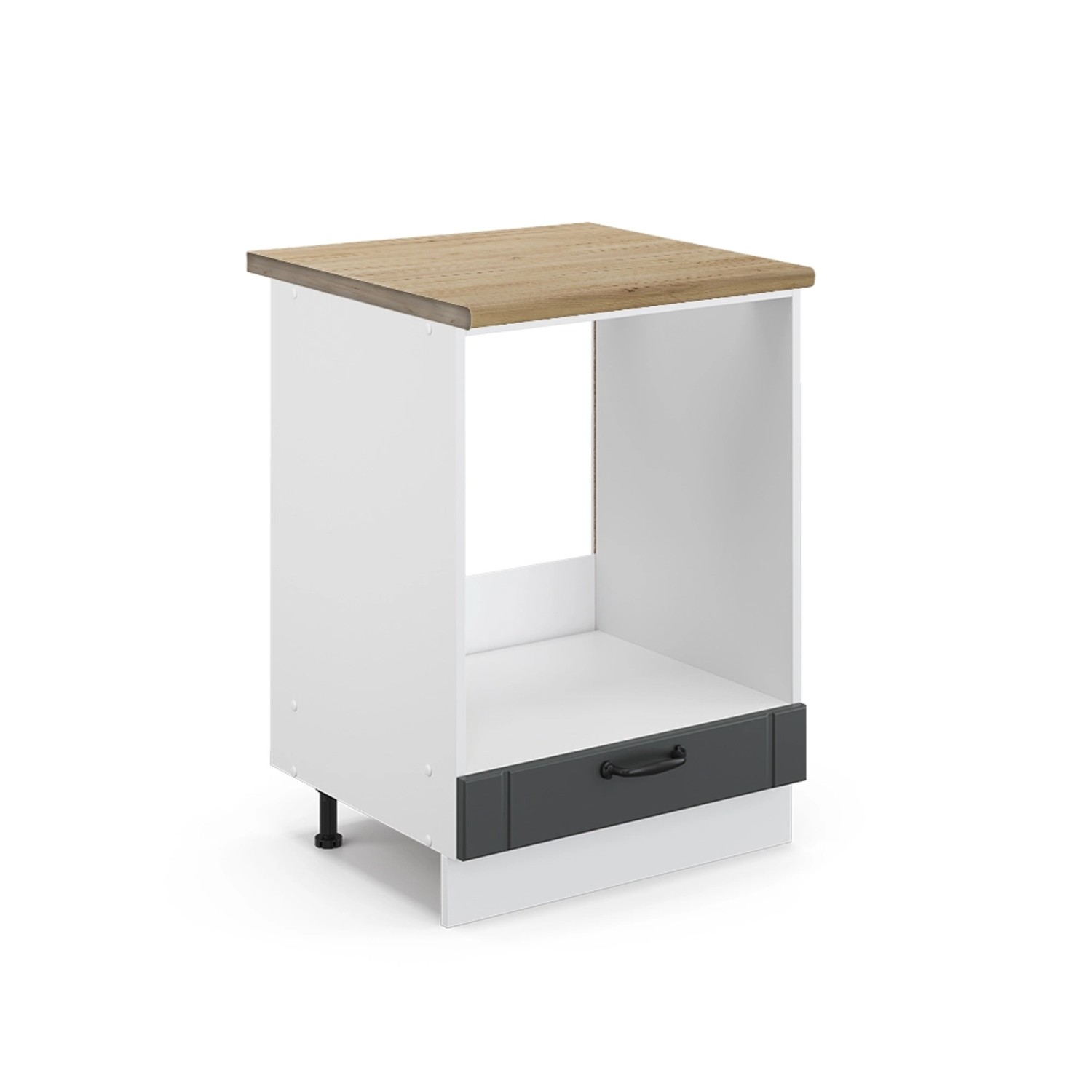 Vicco Herdumbauschrank Fame-Line Anthrazit Landhaus/Weiß 60 cm AP Eiche günstig online kaufen