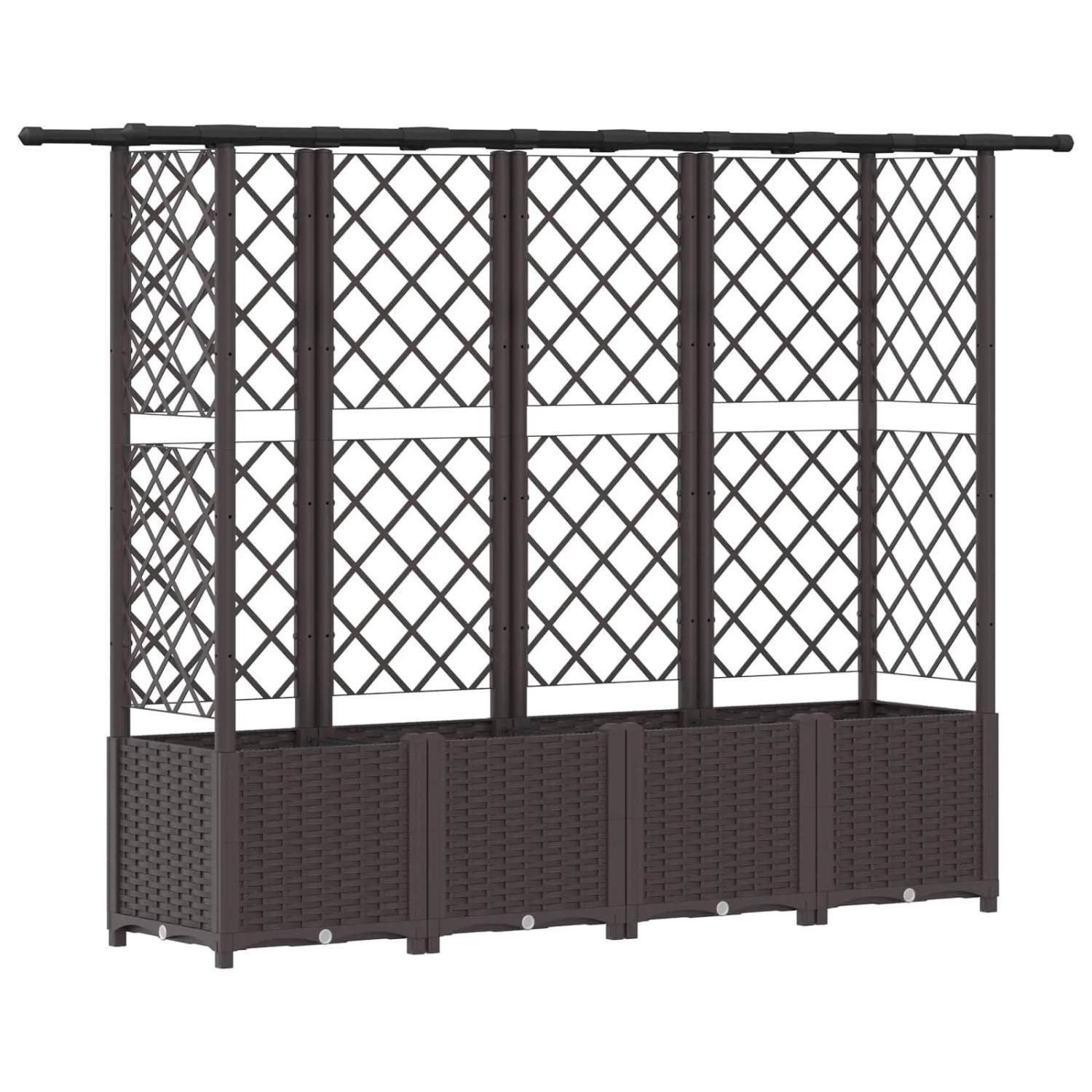 vidaXL Hochbeet mit Rankgitter und Dach Braun 202 x 40 x 138 cm PP 42032526