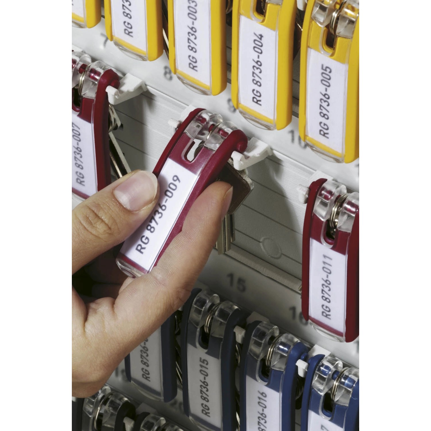 Durable Schlüsselanhänger Key Clip, 24er Set, farbig sortiert, im Schlüsselkasten.