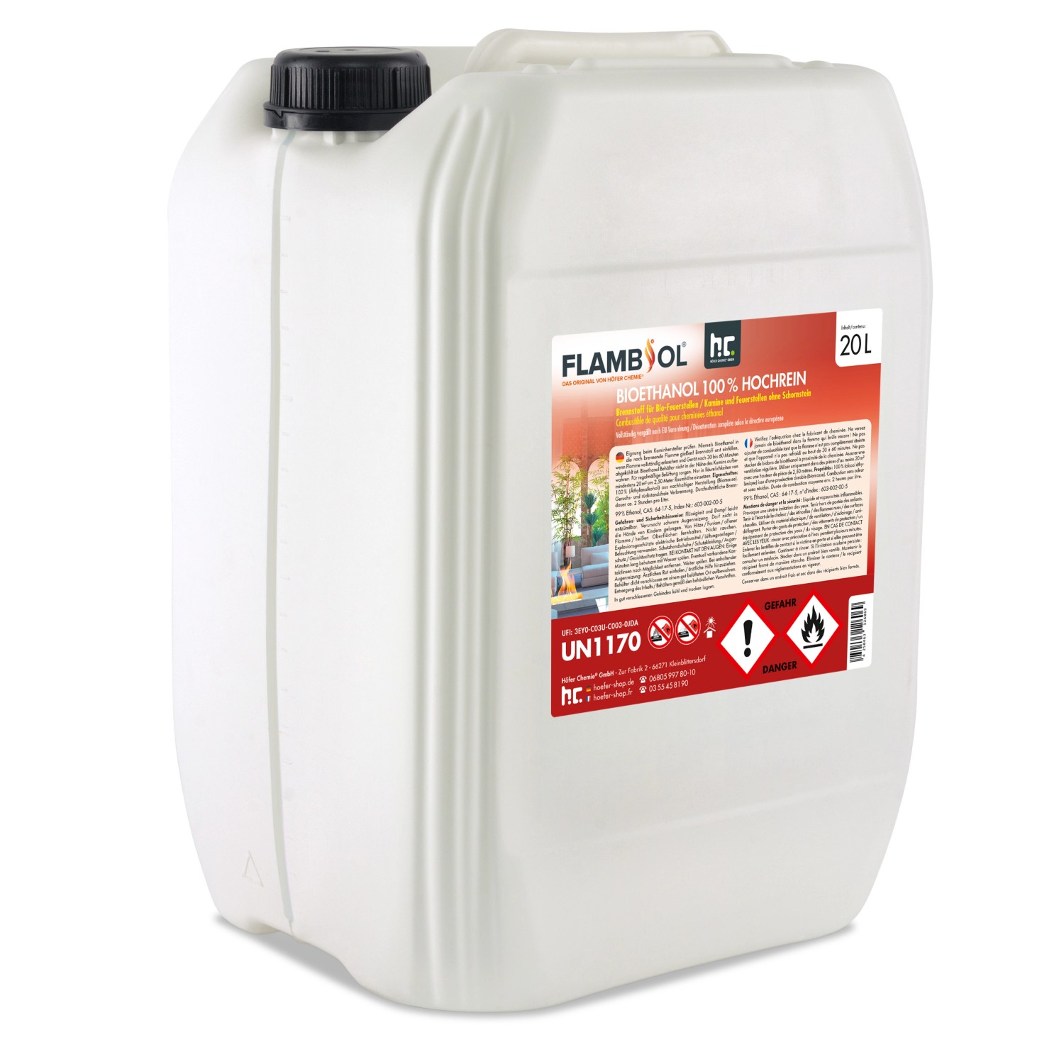 Flambiol Bioethanol 100% Hochrein 20l