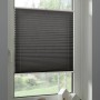 Schöner Wohnen Plissee Milla, 60x130 cm, anthrazit, am Fenster montiert. Blickdichter Sonnenschutz.