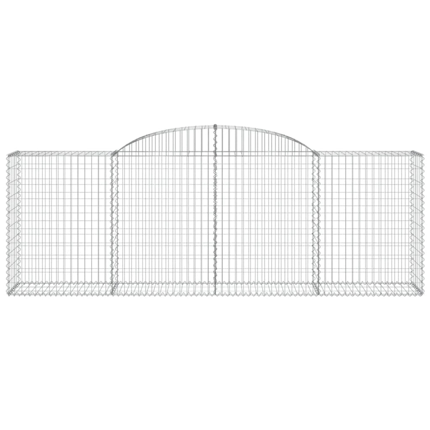 Set aus 9 Gabionen mit Hochbogen, 300x50x100/120cm, aus verzinktem Eisen für Hochbeete.