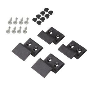 Windhager Insect-Stop Einhängewinkel Set, anthrazit, für Spannrahmen-Fenster. Insektenschutzzubehör.