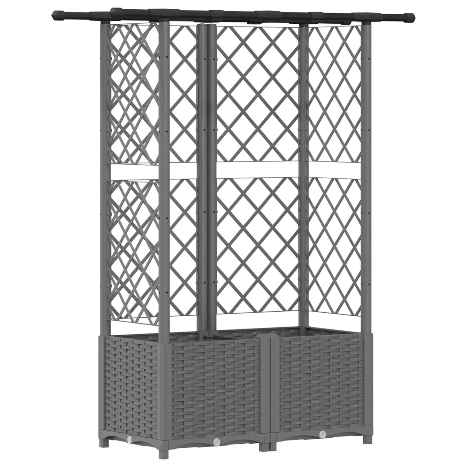 vidaXL Hochbeet mit Rankgitter und Dach Hellgrau 124,5 x 40 x 138 cm 42032590
