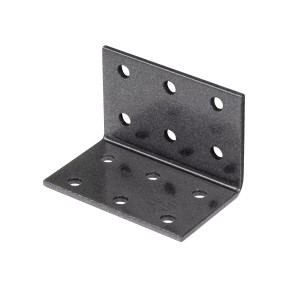 Alberts Lochplattenwinkel 40x40x60 mm, Schwarzdiamant, Stahl, mit Löchern zur einfachen Montage.
