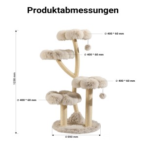 Fudajo Designer Kratzbaum 123Cm Katzenkratzbaum Kratzmöbel Katzenbaum Katze