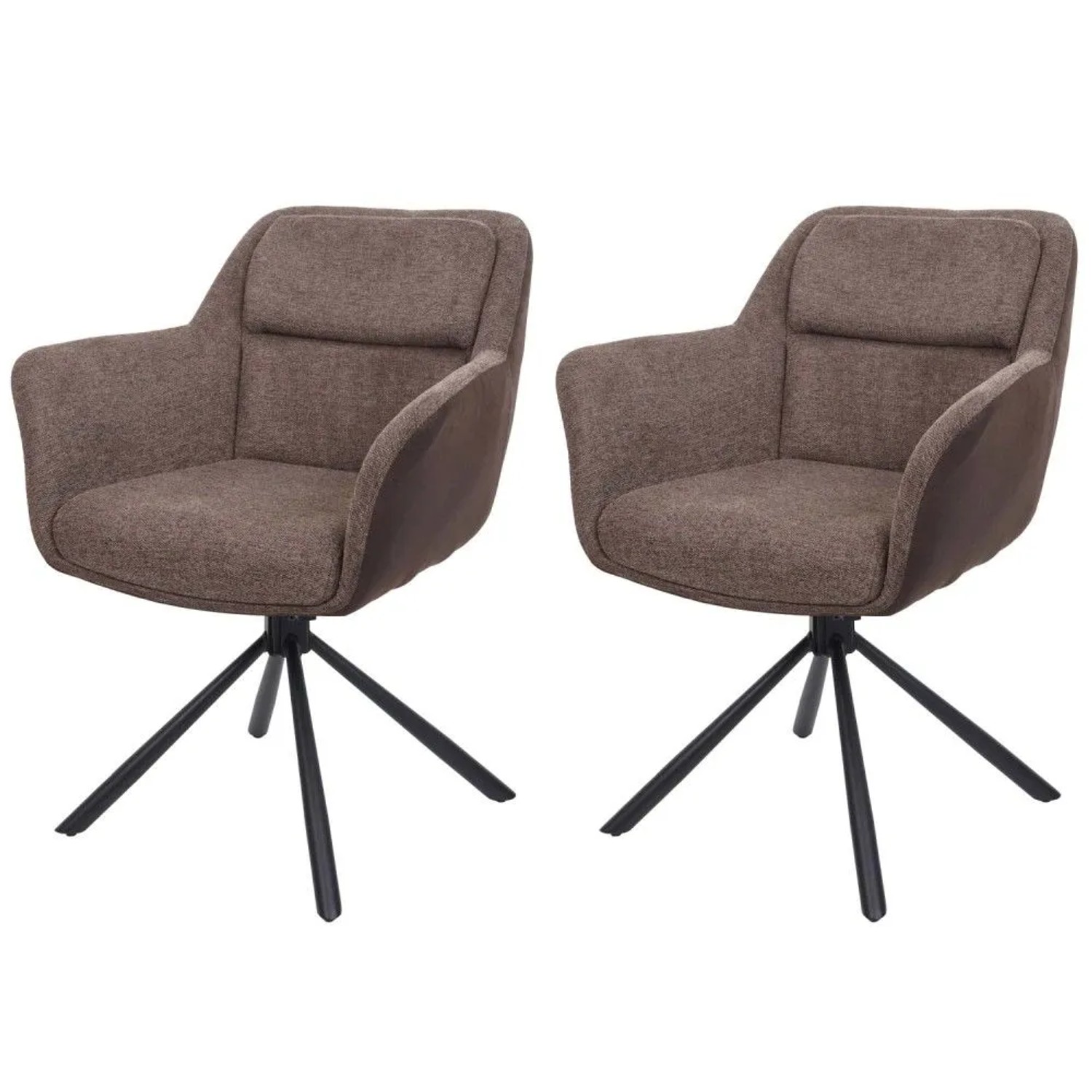 MCW Esszimmerstuhl K33 2er-Set Kunstleder Braun-dunkelbraun
