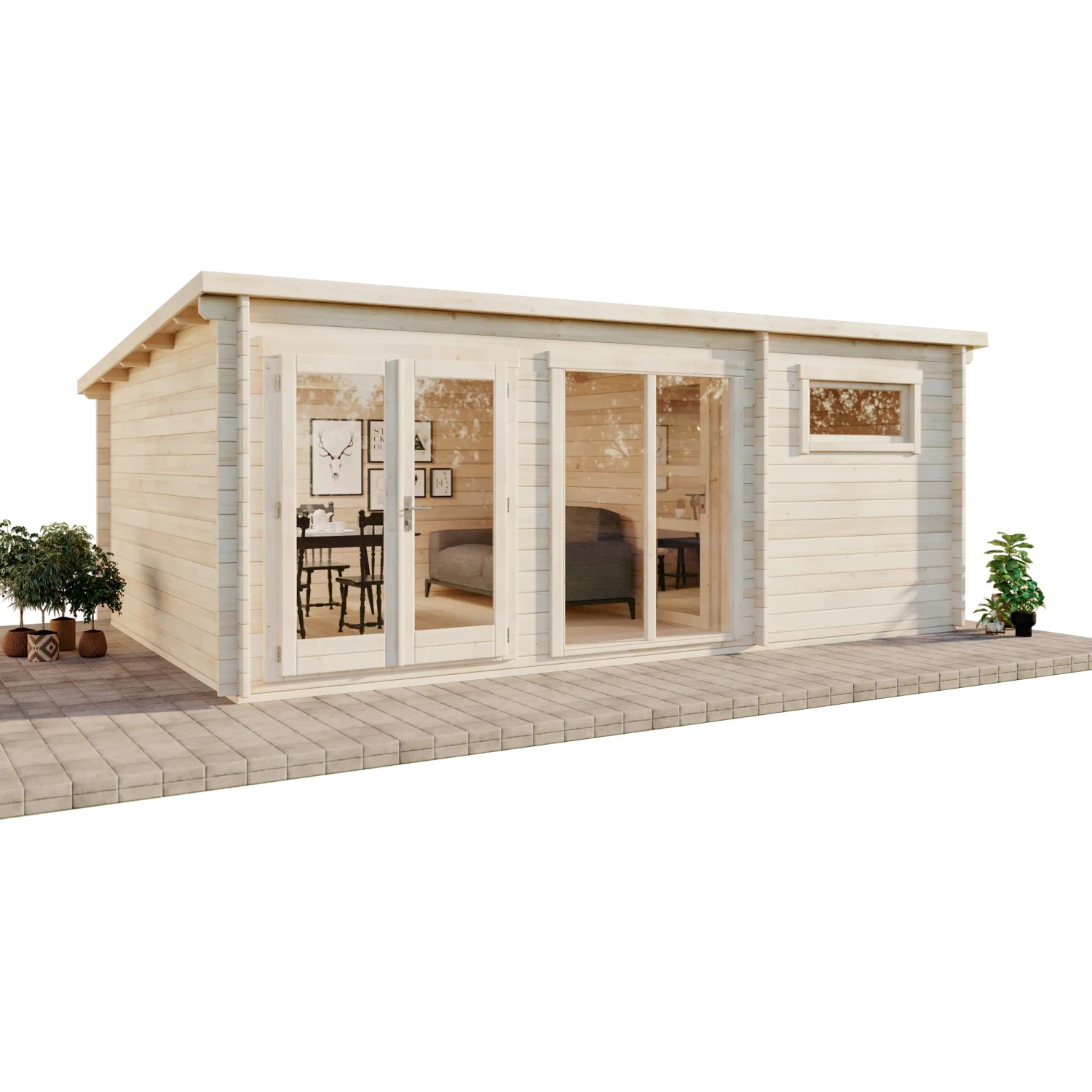 Carlsson Gartenhaus Atrium-E Pultdach Imprägniert 578 cm x 371 cm günstig online kaufen