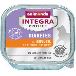 Integra Protect Diabetes Katzenfutter Geflügel, 100g Schale. Speziell für Katzen mit Diabetes.