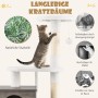 Costway Katzenmöbel Katzenbaum Katzen Spielhaus Grau 77.5x49x132 cm_4