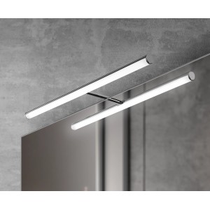 Moderne LED-Spiegelleuchte Irene S3, 28,6 cm, aus Chrom und Aluminium für Bad und WC.