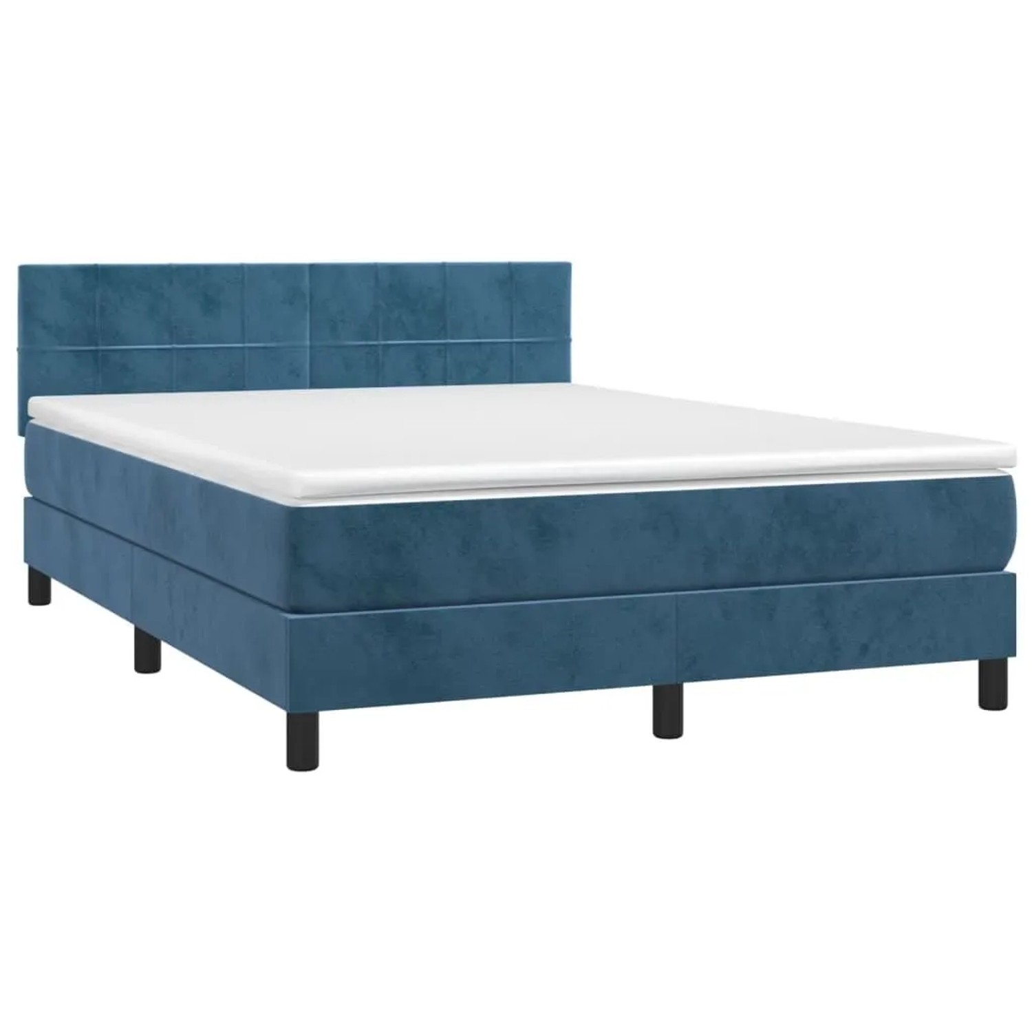 vidaXL Boxspringbett mit Matratze & LED Dunkelblau 140x200 cm Samt 3134409 günstig online kaufen