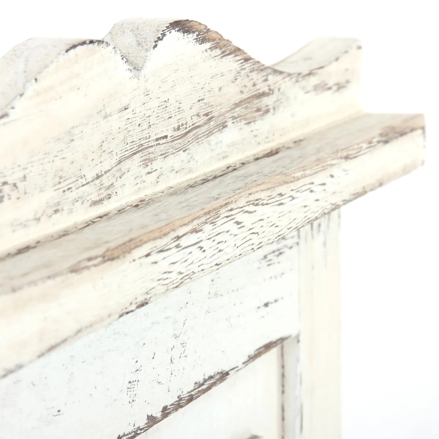 Detailansicht der weißen MCW Wandgarderobe im Shabby-Look, 2er-Set.