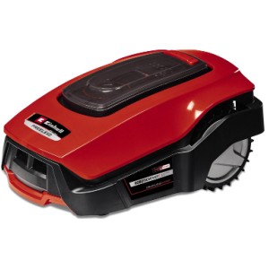 Einhell Freelexo 1200 LCD BT Mähroboter in Rot und Schwarz.