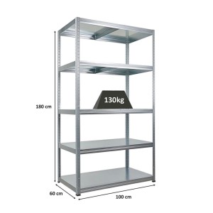 PROREGAL Schwerlastregal Steel Eagle HxBxT 180x100x60cm Fachlast 130kg Verzinkt