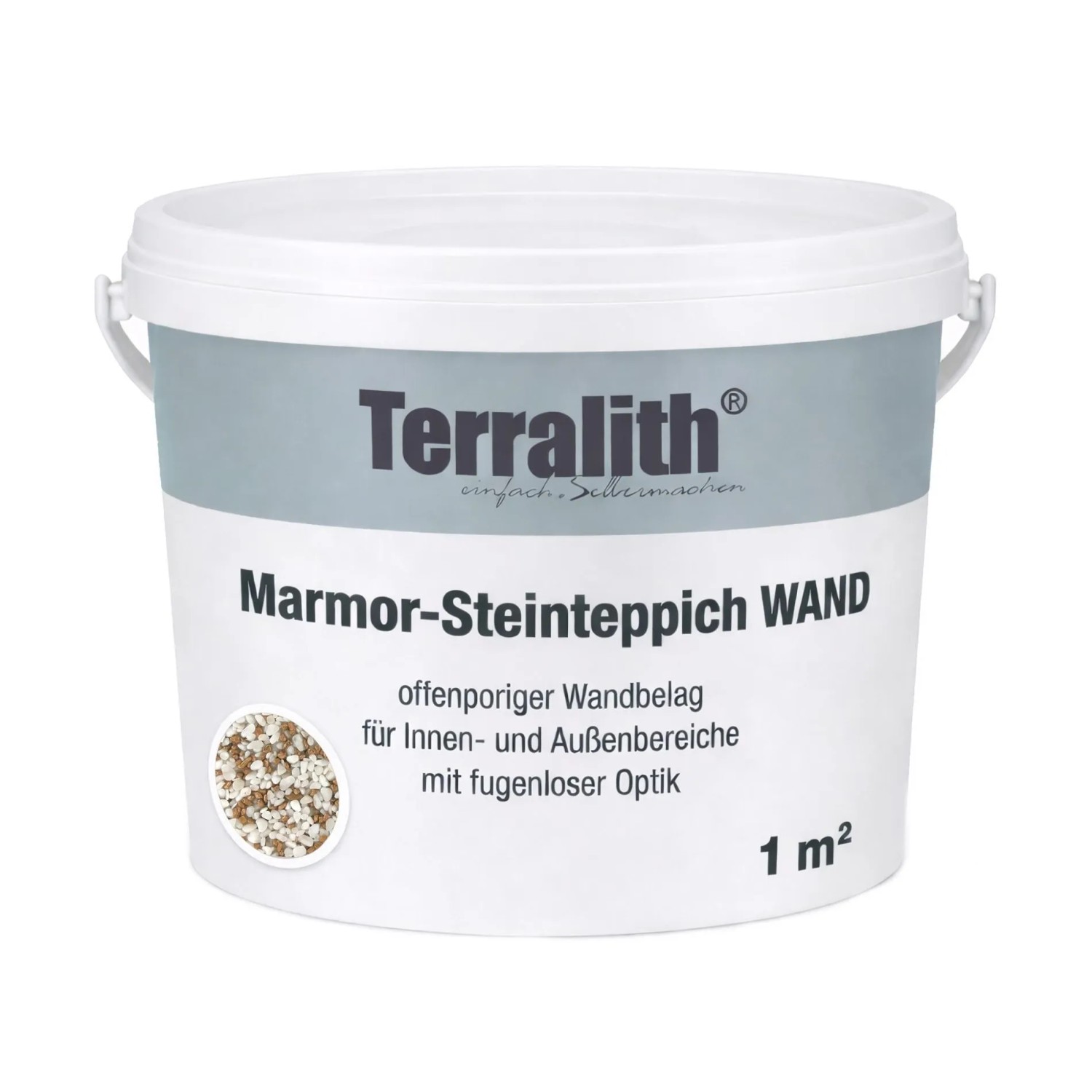 Terralith Metallic Steinteppich Wand Metallic Mix 400 für 1 m²