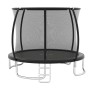 Schwarzes Costway Gartentrampolin Ø366 cm mit Sicherheitsnetz und Leiter.