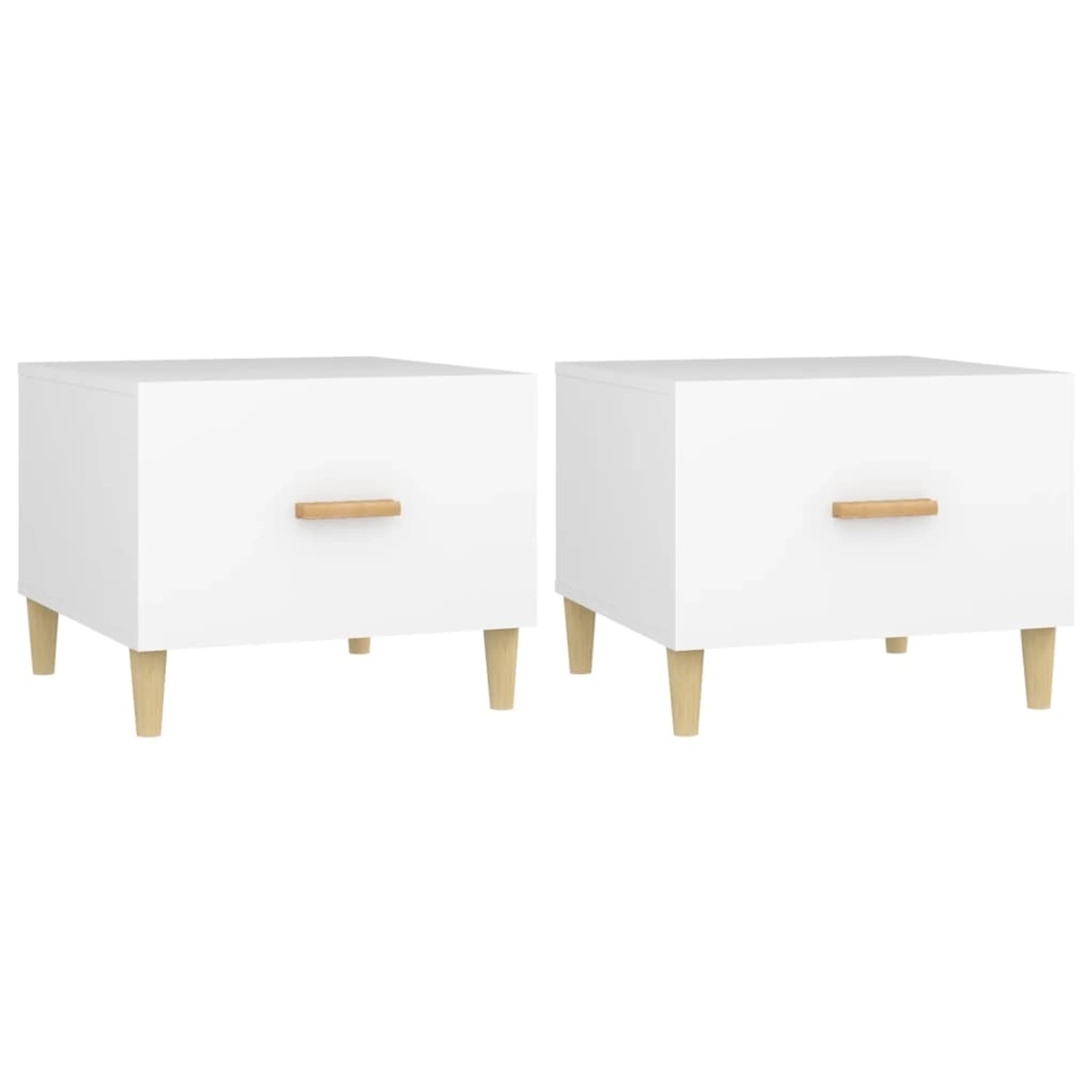 vidaXL Couchtische 2 Stk Weiß 50x50x40 cm Holzwerkstoff 812709 günstig online kaufen